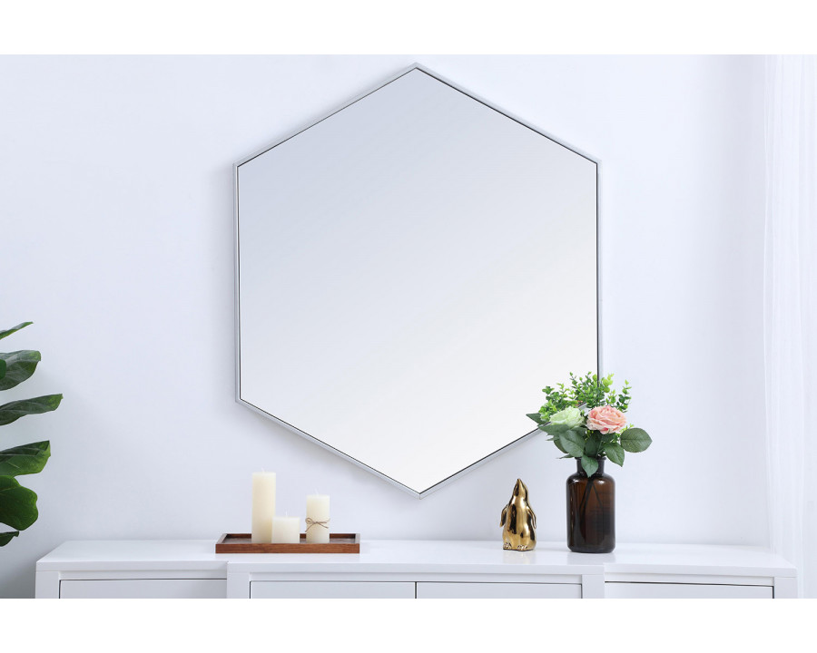 Elegant Wall Mirror - Silver, L 38" (MR4538S)