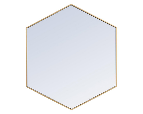 Elegant Wall Mirror - Brass, L 41" (MR4541BR)