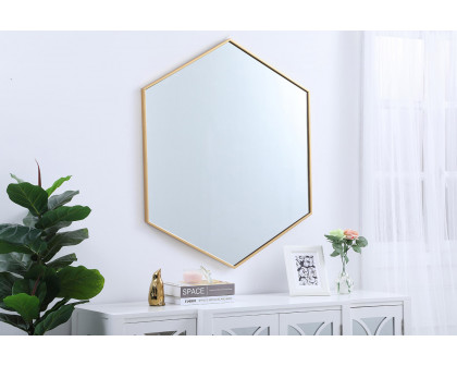 Elegant Wall Mirror - Brass, L 41" (MR4541BR)