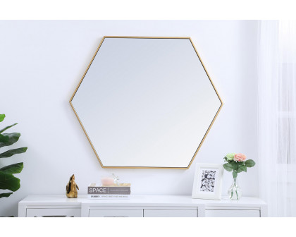 Elegant Wall Mirror - Brass, L 41" (MR4541BR)