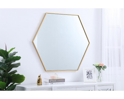 Elegant Wall Mirror - Brass, L 41" (MR4541BR)