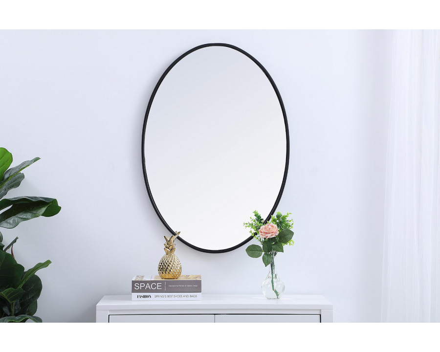 Elegant Wall Mirror - Black, L 34" (MR4624BK)