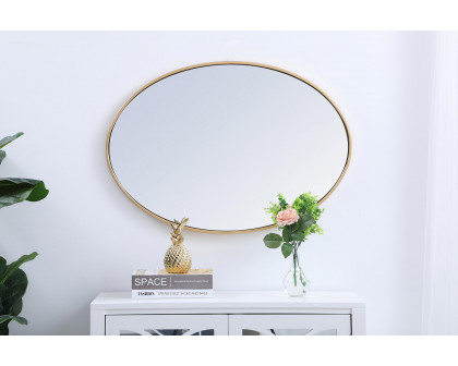 Elegant Wall Mirror - Brass, L 34" (MR4624BR)