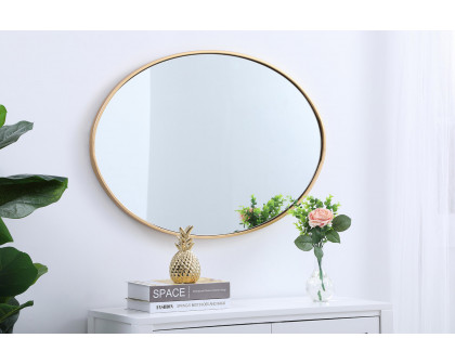 Elegant Wall Mirror - Brass, L 34" (MR4624BR)