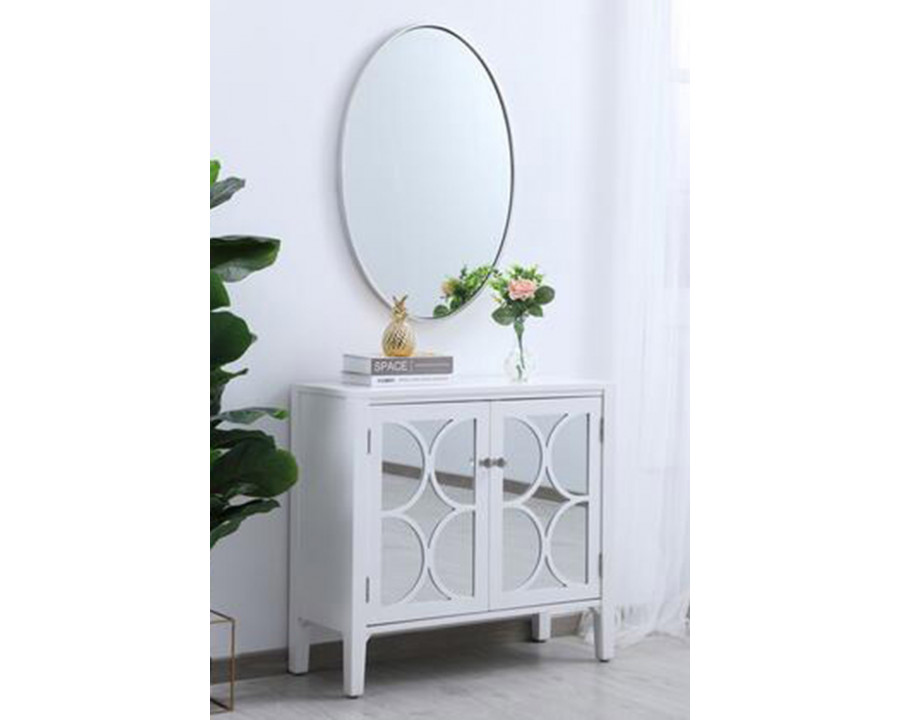 Elegant Wall Mirror - Silver, L 34" (MR4624S)