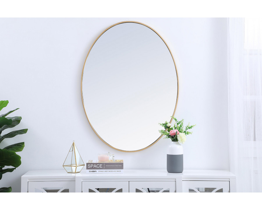 Elegant Wall Mirror - Brass, L 40" (MR4630BR)