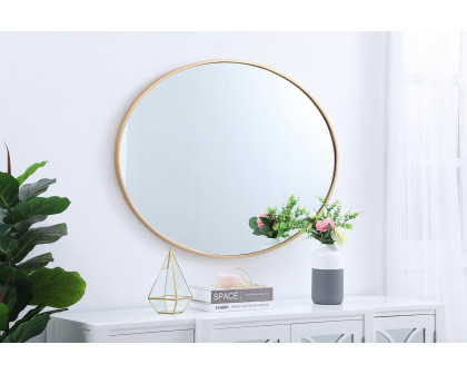 Elegant Wall Mirror - Brass, L 40" (MR4630BR)