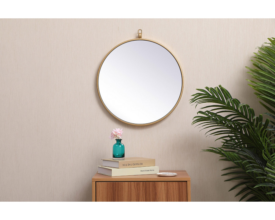 Elegant Wall Mirror - Brass, L 18" (MR4718BR)