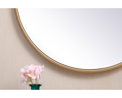 Elegant Wall Mirror - Brass, L 18" (MR4718BR)