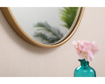 Elegant Wall Mirror - Brass, L 18" (MR4718BR)