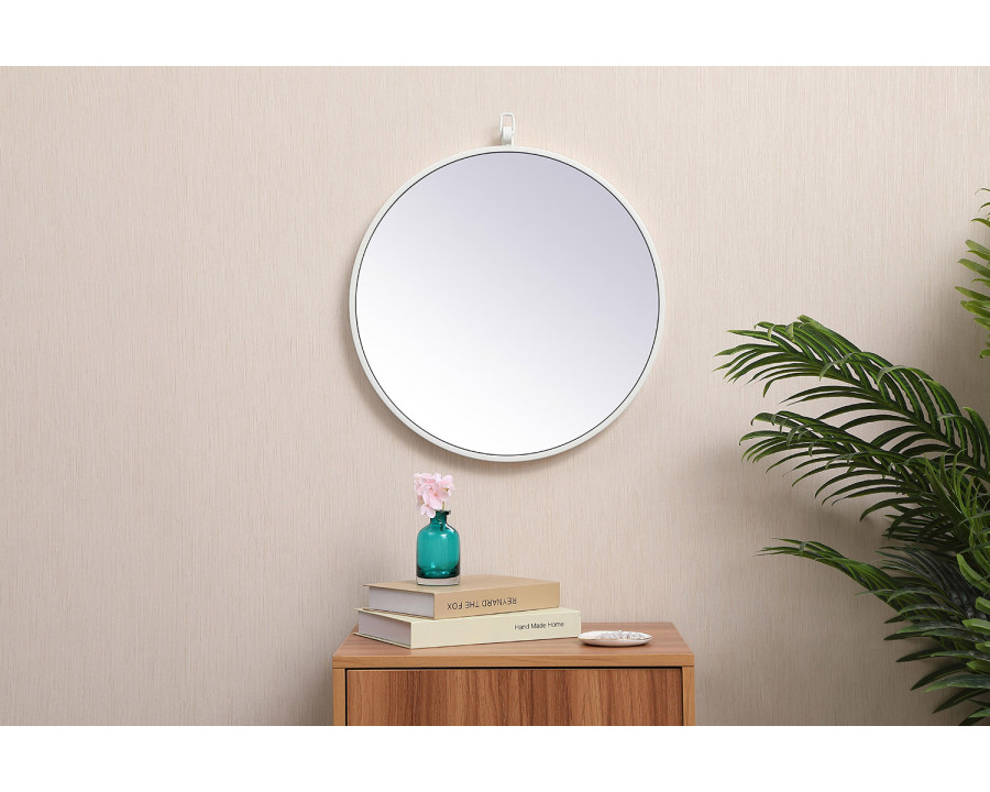 Elegant Wall Mirror - White, L 18" (MR4718WH)