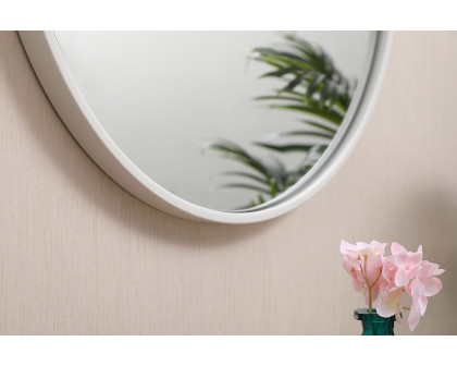 Elegant Wall Mirror - White, L 18" (MR4718WH)