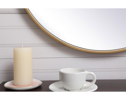 Elegant Wall Mirror - Brass, L 21" (MR4721BR)