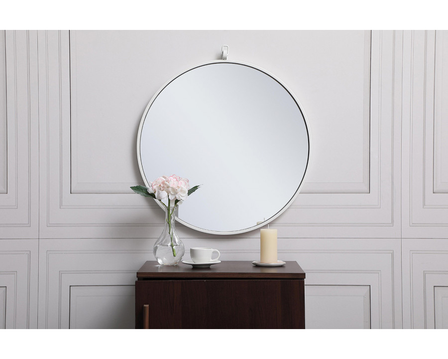 Elegant Wall Mirror - White, L 21" (MR4721WH)