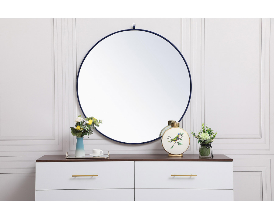 Elegant Wall Mirror - Blue, L 39" (MR4739BL)