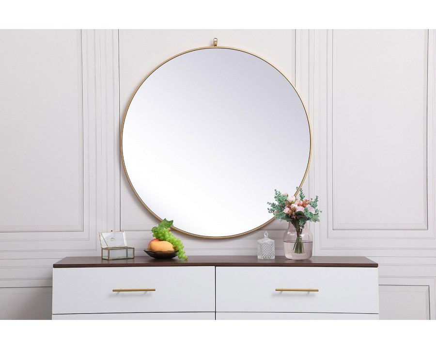 Elegant Wall Mirror - Brass, L 39" (MR4739BR)