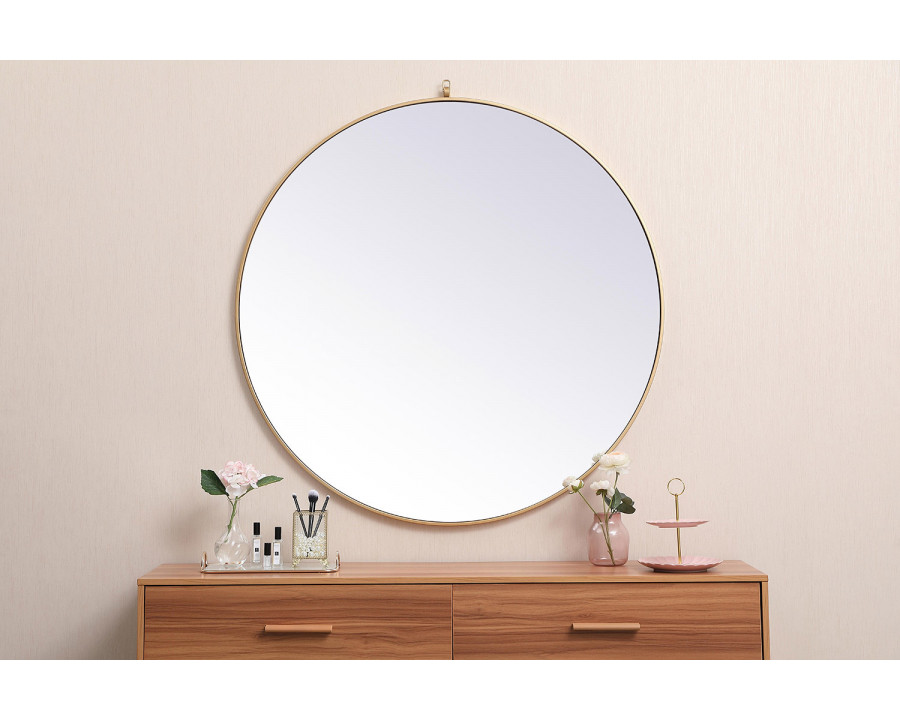 Elegant Wall Mirror - Brass, L 45" (MR4745BR)