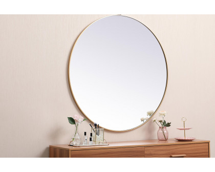 Elegant Wall Mirror - Brass, L 45" (MR4745BR)