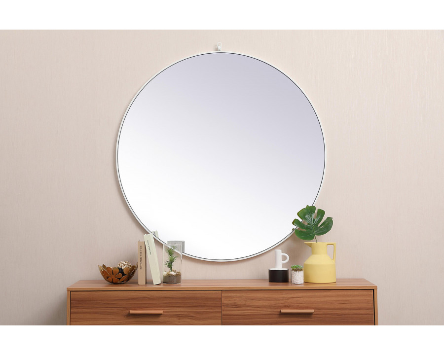 Elegant Wall Mirror - White, L 45" (MR4745WH)