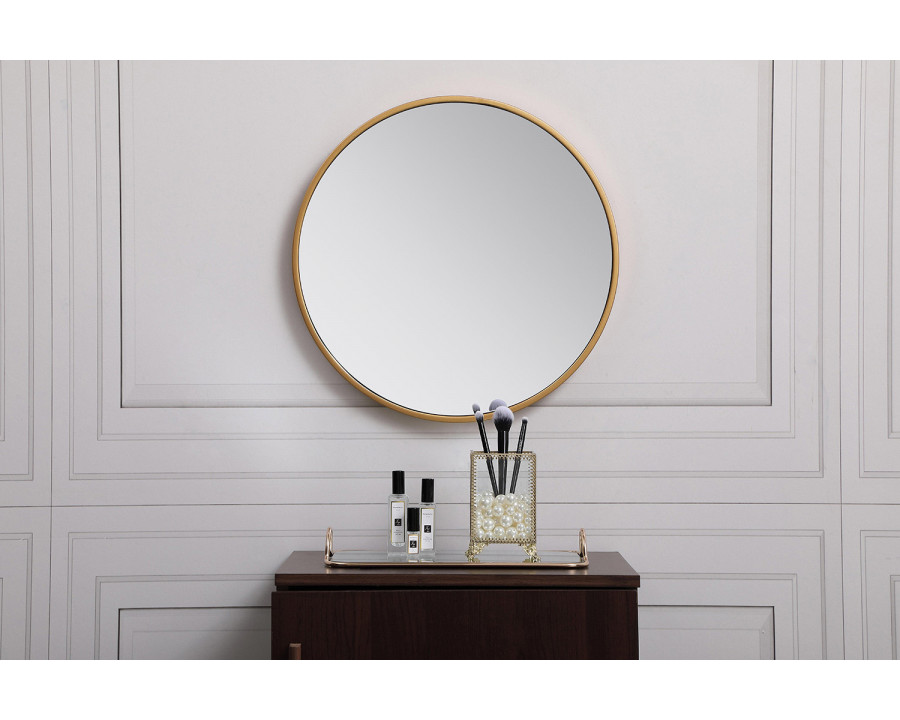 Elegant Wall Mirror - Brass, L 18" (MR4818BR)