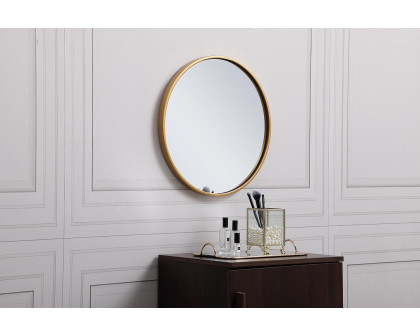 Elegant Wall Mirror - Brass, L 18" (MR4818BR)