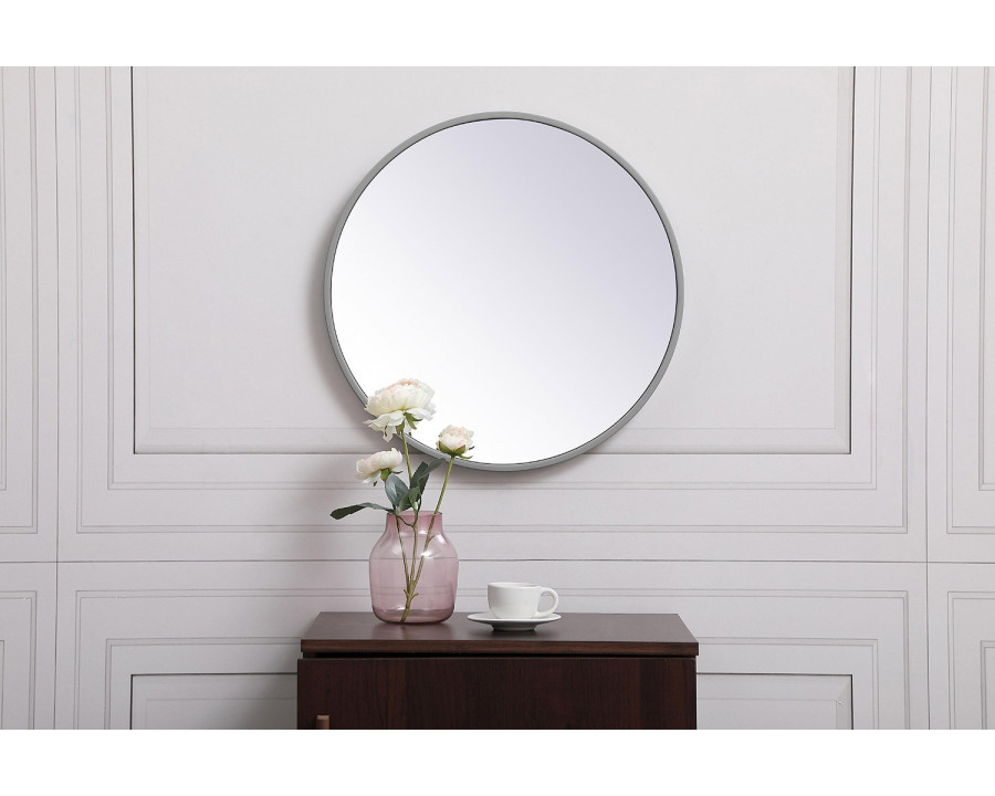 Elegant Wall Mirror - Gray, L 18" (MR4818GR)