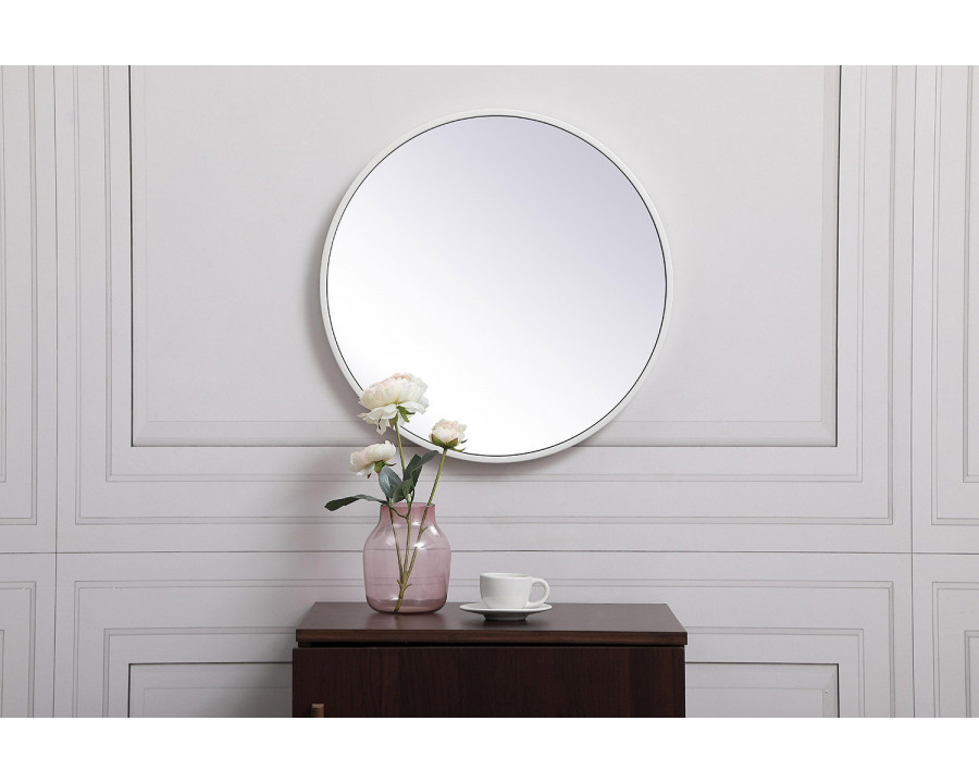 Elegant Wall Mirror - White, L 18" (MR4818WH)