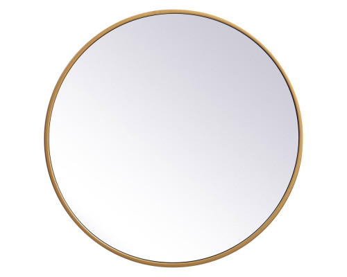 Elegant Wall Mirror - Brass, L 21" (MR4821BR)