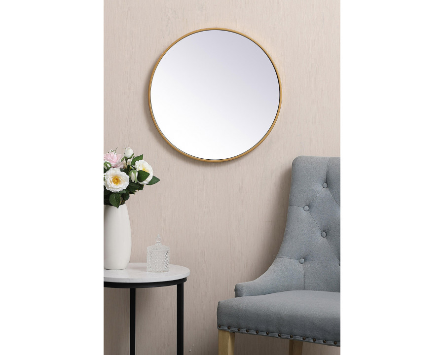 Elegant Wall Mirror - Brass, L 21" (MR4821BR)