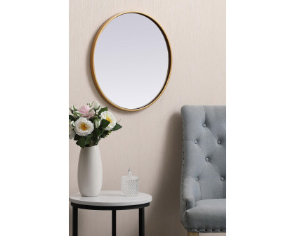 Elegant Wall Mirror - Brass, L 21" (MR4821BR)