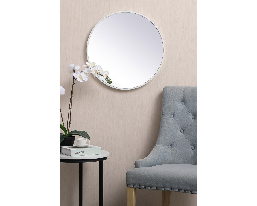 Elegant Wall Mirror - White, L 21" (MR4821WH)