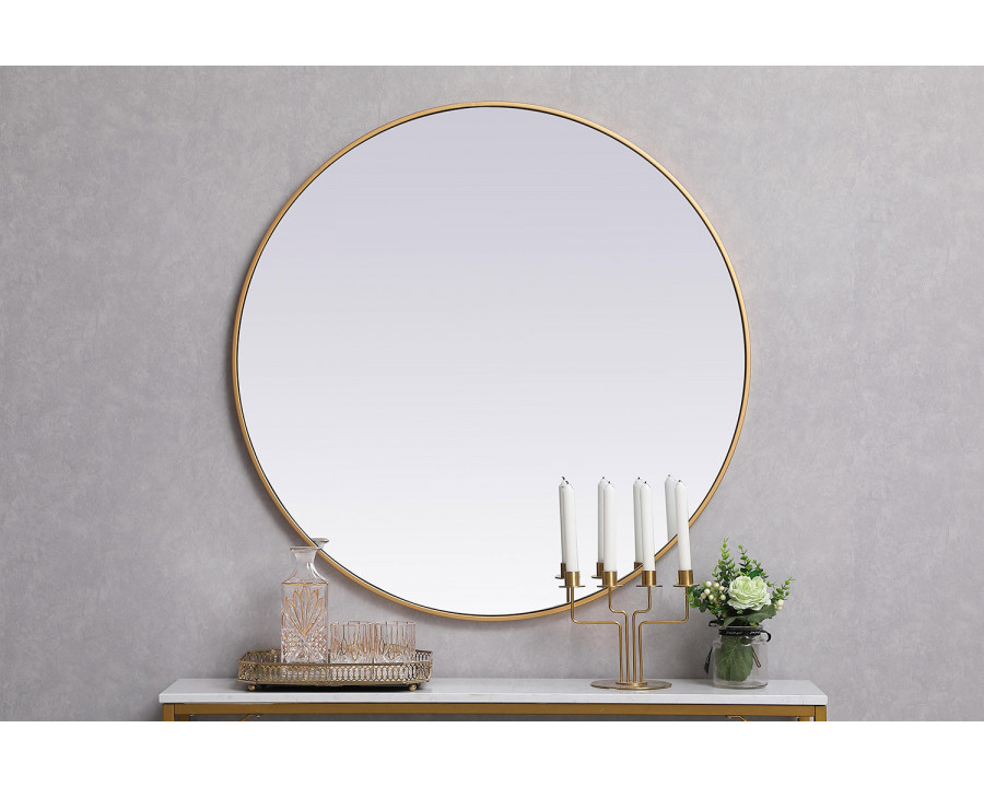 Elegant Wall Mirror - Brass, L 39" (MR4839BR)