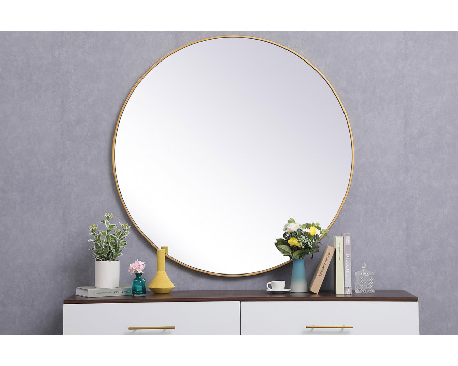 Elegant Wall Mirror - Brass, L 45" (MR4845BR)