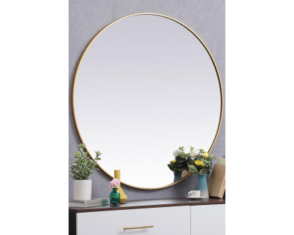 Elegant Wall Mirror - Brass, L 45" (MR4845BR)