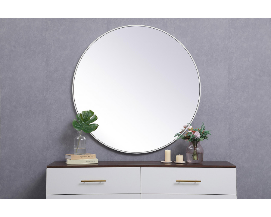 Elegant Wall Mirror - White, L 45" (MR4845WH)