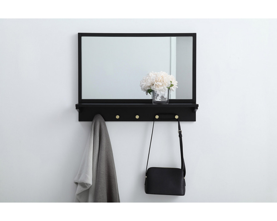 Elegant Wall Mirror - Black, L 28" (MR502821BK)