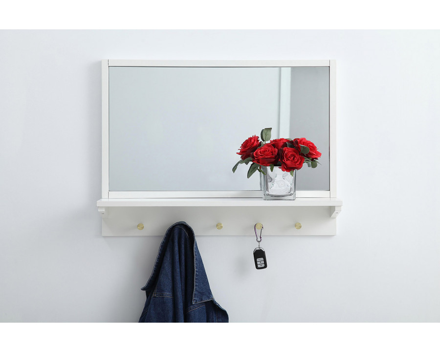 Elegant Wall Mirror - White, L 28" (MR502821WH)