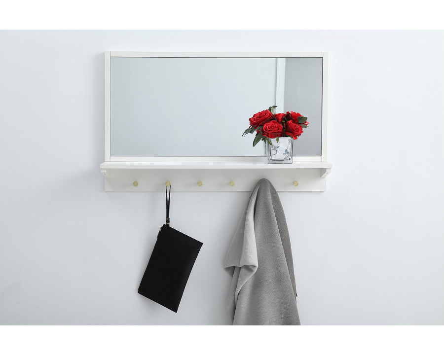 Elegant Wall Mirror - White, L 34" (MR503421WH)