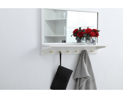 Elegant Wall Mirror - White, L 34" (MR503421WH)