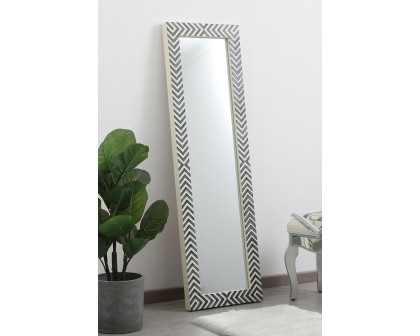 Elegant Wall Mirror - Black/White, D 18", H 60" (MR51860)