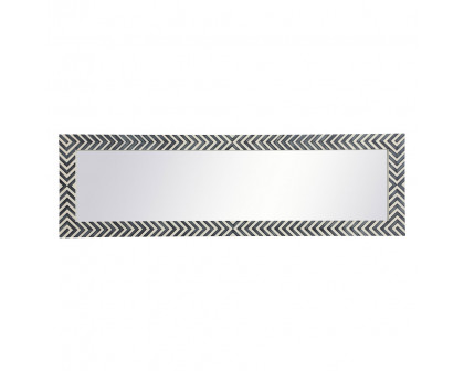 Elegant Wall Mirror - Black/White, D 18", H 60" (MR51860)