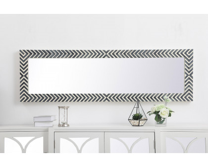 Elegant Wall Mirror - Black/White, D 18", H 60" (MR51860)