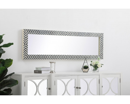 Elegant Wall Mirror - Black/White, D 18", H 60" (MR51860)