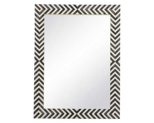 Elegant Wall Mirror - Black/White, D 24", H 32" (MR52432)