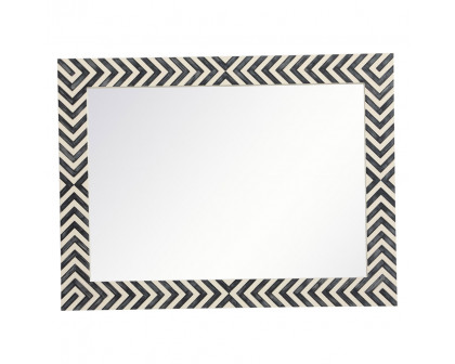 Elegant Wall Mirror - Black/White, D 24", H 32" (MR52432)