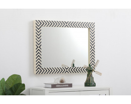 Elegant Wall Mirror - Black/White, D 24", H 32" (MR52432)