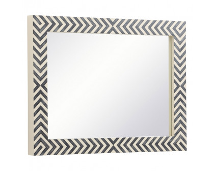 Elegant Wall Mirror - Black/White, D 24", H 32" (MR52432)