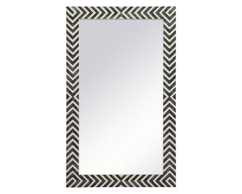 Elegant Wall Mirror - Black/White, D 24", H 40" (MR52440)