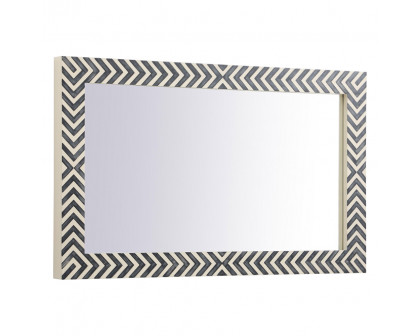 Elegant Wall Mirror - Black/White, D 24", H 40" (MR52440)