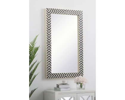 Elegant Wall Mirror - Black/White, D 24", H 40" (MR52440)